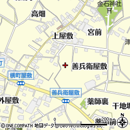 愛知県西尾市上町善兵衛屋敷14周辺の地図