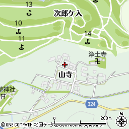 愛知県額田郡幸田町大草山寺73周辺の地図