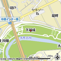 愛知県西尾市志籠谷町下川成周辺の地図