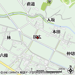 愛知県額田郡幸田町大草国広周辺の地図