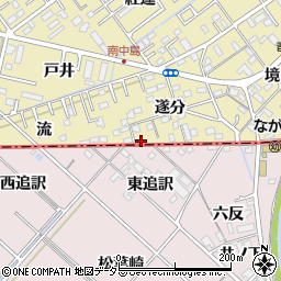 愛知県岡崎市中島町西追訳周辺の地図