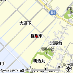 愛知県西尾市上町権現東周辺の地図