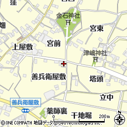 愛知県西尾市上町周辺の地図
