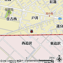 愛知県岡崎市中島町流周辺の地図