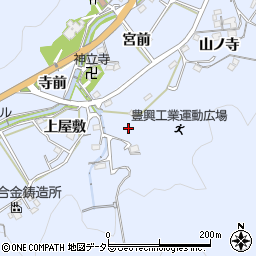 愛知県岡崎市鉢地町（新井沢）周辺の地図