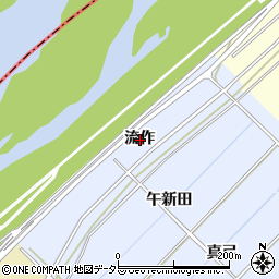 愛知県西尾市小間町流作周辺の地図