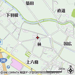 愛知県額田郡幸田町大草林70周辺の地図