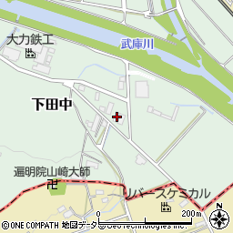 兵庫県三田市下田中588周辺の地図