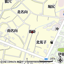 愛知県西尾市上町蓑掛周辺の地図