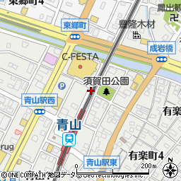 名鉄協商青山駅北駐車場周辺の地図