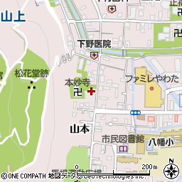 京都府八幡市八幡城ノ内周辺の地図