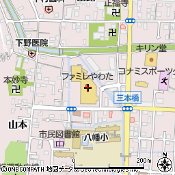 コーヨー八幡店周辺の地図