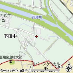 兵庫県三田市下田中580周辺の地図