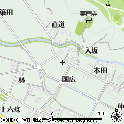 愛知県額田郡幸田町大草国広98周辺の地図