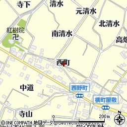 愛知県西尾市上町西町周辺の地図