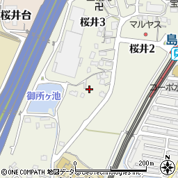 大阪府三島郡島本町桜井3丁目13周辺の地図