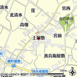 愛知県西尾市上町上屋敷周辺の地図