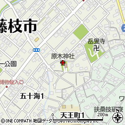 原木神社周辺の地図