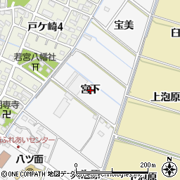 愛知県西尾市戸ケ崎町（宮下）周辺の地図