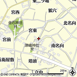 愛知県西尾市上町宮東42周辺の地図