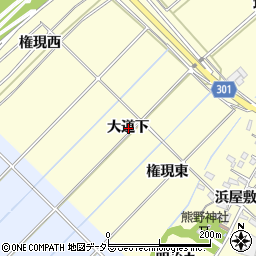 愛知県西尾市上町大道下周辺の地図