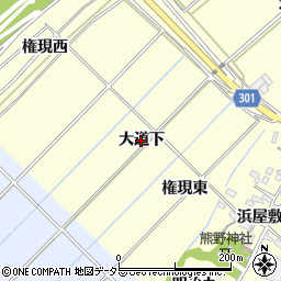 愛知県西尾市上町（大道下）周辺の地図