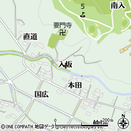 愛知県額田郡幸田町大草入坂周辺の地図