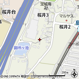 大阪府三島郡島本町桜井3丁目周辺の地図