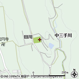 愛知県豊川市上長山町中三手川周辺の地図