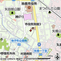 三重県鈴鹿市神戸1丁目17周辺の地図
