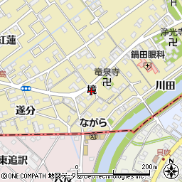 愛知県岡崎市中島町（境）周辺の地図