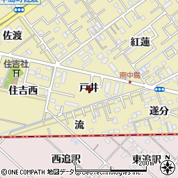 愛知県岡崎市中島町戸井周辺の地図