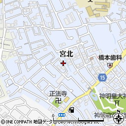 京都府宇治市神明宮北周辺の地図