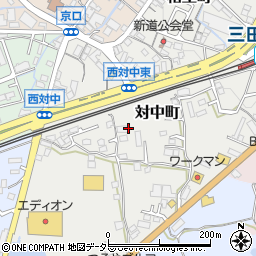 兵庫県三田市対中町14周辺の地図