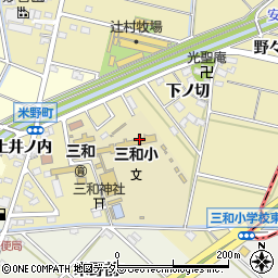 愛知県西尾市米野町松葉内周辺の地図