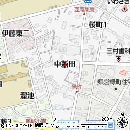愛知県西尾市桜町中新田周辺の地図