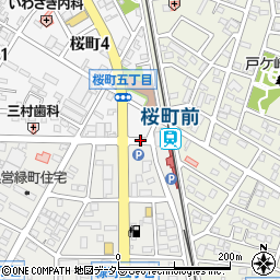 桜町前駅周辺の地図