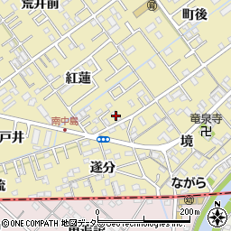 愛知県岡崎市中島町紅蓮33-2周辺の地図