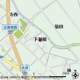 愛知県額田郡幸田町大草下羽根周辺の地図