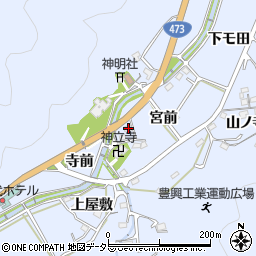 愛知県岡崎市鉢地町宮前39周辺の地図