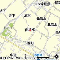 愛知県西尾市上町南清水周辺の地図
