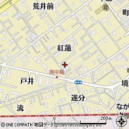 愛知県岡崎市中島町紅蓮38-3周辺の地図