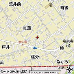 愛知県岡崎市中島町紅蓮33-6周辺の地図