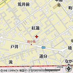 愛知県岡崎市中島町紅蓮38-2周辺の地図
