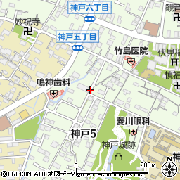 三重県鈴鹿市神戸5丁目周辺の地図
