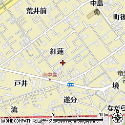 愛知県岡崎市中島町紅蓮30-11周辺の地図