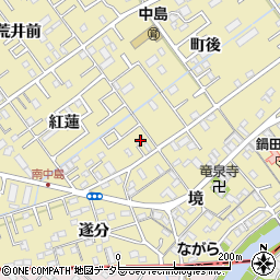 愛知県岡崎市中島町紅蓮12-7周辺の地図