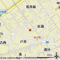 愛知県岡崎市中島町紅蓮58-4周辺の地図