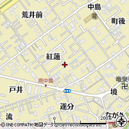 愛知県岡崎市中島町紅蓮30-8周辺の地図