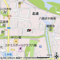 京都府八幡市八幡森周辺の地図